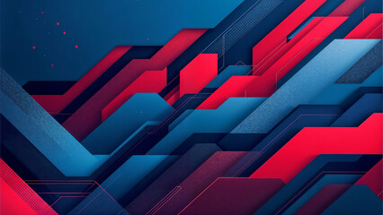Poster - abstract background of red and blue lines . Generative AI