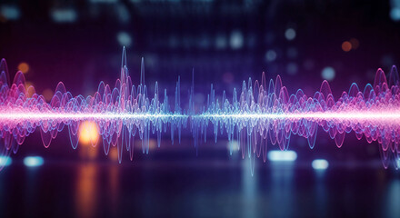 Poster - abstract background with audio spectrum . Generative AI
