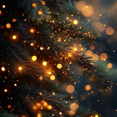 Poster - Christmas Digital Design Image with Glowing Lights, Generative AI