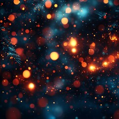 Fototapete - Christmas Digital Design Image with Glowing Lights, Generative AI