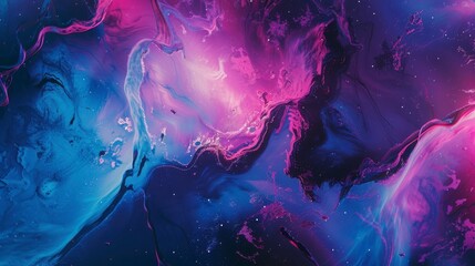 Wall Mural - abstract cosmic landscape with vibrant colors and fluid patterns, ideal for backgrounds, prints, or 
