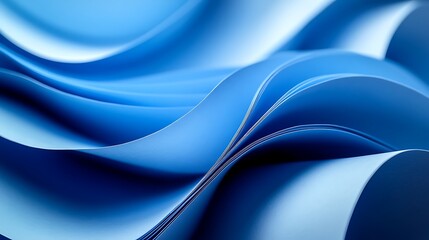 Wall Mural - a close-up of blue paper showing the smooth curve background