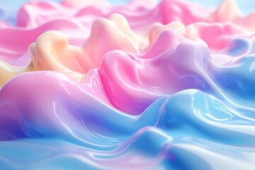 Poster - 3D Liquid Colorful Paint Abstract Digital Background, Generative AI