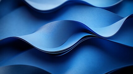 Wall Mural - a close-up of blue paper showing the smooth curve background
