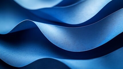 Wall Mural - a close-up of blue paper showing the smooth curve background
