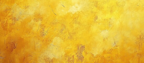 Poster - Vibrant rusty yellow abstract texture on wall with unique patterns against a soft white backdrop creating a warm and inviting atmosphere