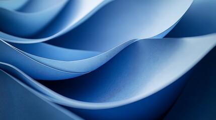 Wall Mural - a close-up of blue paper showing the smooth curve background