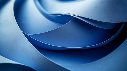 Wall Mural - a close-up of blue paper showing the smooth curve background