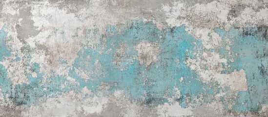 Poster - Elegant aqua blue and gray marble abstract design featuring vibrant aqua blue hues centrally placed against a textured gray background