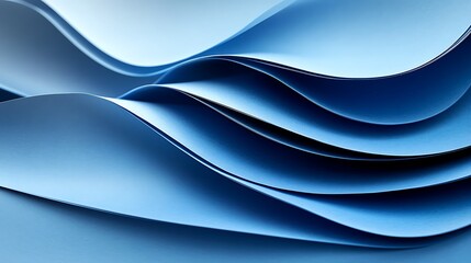 Wall Mural - a close-up of blue paper showing the smooth curve background