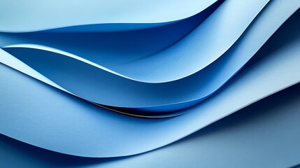Wall Mural - a close-up of blue paper showing the smooth curve background