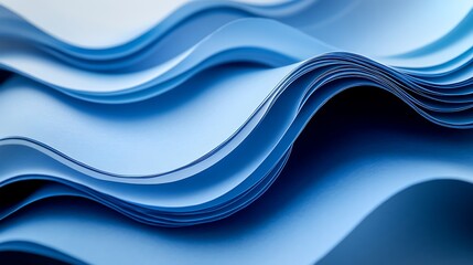 Wall Mural - a close-up of blue paper showing the smooth curve background