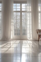 Poster - Light White Interior Digital Background, Generative AI