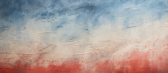 Wall Mural - Waved textured poster featuring vibrant red and blue hues blending smoothly in a weathered artistic style perfect for urban backgrounds.