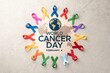 © Prem - Inspiring World Cancer Day design with multicolored ribbons symbolizing awareness, unity, and the global fight against cancer