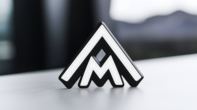 Abstract Geometric Logo Design with Bold Black and White Triangle Shapes