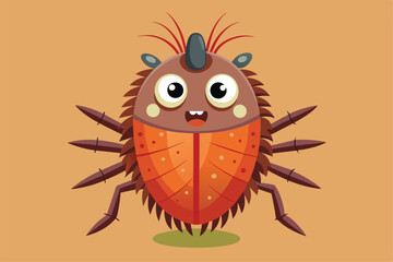 Poster - a cartoon bug with a cheerful expression, featuring customizable design elements for creative projec