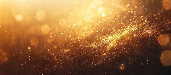 Poster - elegant abstract gold glitter texture with shimmering bokeh lights in warm tones, creating a luxurio