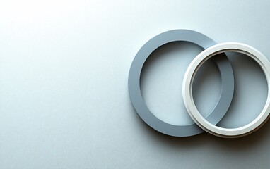 Aufkleber - Interlocking gray and white circles on a light gray background.