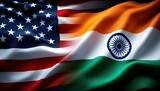 American and Indian Relations Symbolized Through Merged National Flags