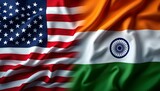 Diplomatic USA and Indian Flags Unity Concept with Wave Effect