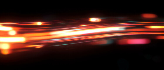 Aufkleber - Glowing wires create an abstract visual of speed and energy in a dark setting