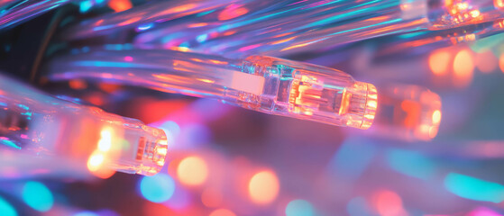 Aufkleber - Colorful intertwined wires creating a vibrant abstract background of speed and data flow