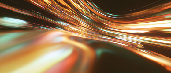 Poster - Glowing wires create an abstract display of speed and energy in a darkened space