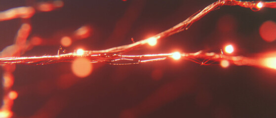 Poster - Red hot wires radiate light trails with a sense of danger and velocity