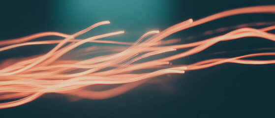 Aufkleber - Dynamic wires create abstract patterns of connection and speed across an ethereal background