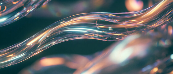 Poster - Abstract representation of connectivity with vibrant wires and fluid shapes
