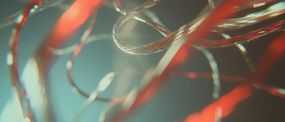 Aufkleber - Abstract composition of wires creating depth and a sense of speed in a dynamic setting
