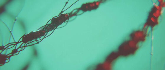 Poster - Abstract composition of wires creating a sense of depth and speed in vibrant tones