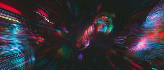 Aufkleber - Wires create infinite speed and dynamic movement in an abstract, colorful background