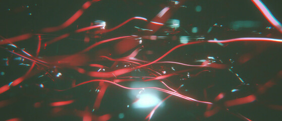 Poster - Exploring the dynamic depths of abstract wired patterns with motion blur and fading effects