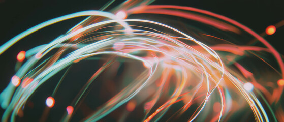 Aufkleber - Vibrant light tunnels unite wires and color for a surreal journey of speed and acceleration