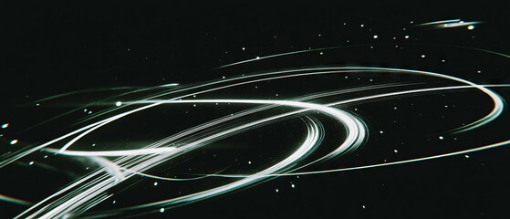 Aufkleber - Abstract representation of celestial movement with wires resembling shooting stars
