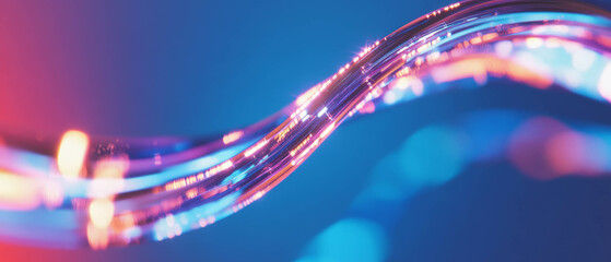 Poster - Visual representation of wires moving rhythmically in a vibrant abstract background