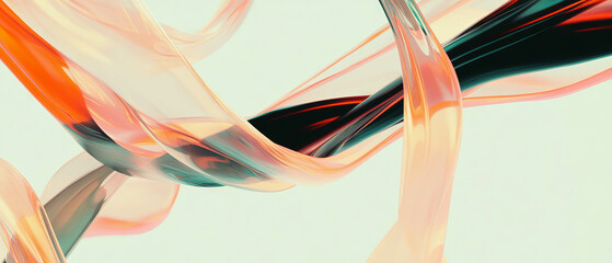 Aufkleber - Rhythmic movement of abstract wires in vibrant colors capturing dynamic sound waves