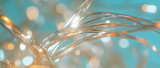 Poster - Abstract background showcasing wires illuminated by light and shadow effects with depth