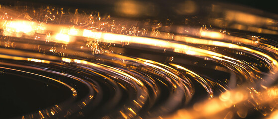 Aufkleber - Dynamic wires illuminated by particles create an abstract backdrop of light trails