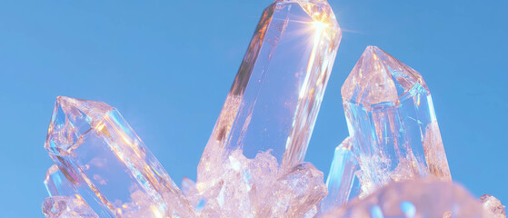 Poster - Abstract background featuring sparkling crystals with sharp edges and refracting light