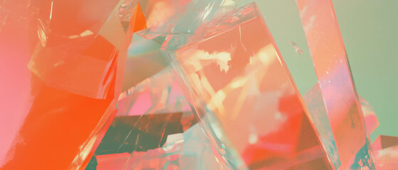 Poster - Explore vibrant abstract cubes and geometric patterns in modern art with empty central space