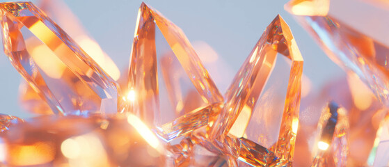 Aufkleber - Abstract crystals with sharp edges reflecting light in a sparkling display of beauty