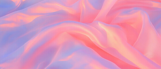 Poster - Abstract fabric showcasing flowing folds and soft textures in pastel colors
