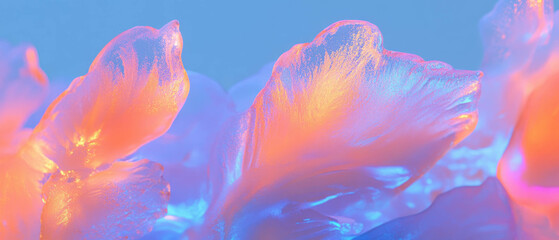 Aufkleber - Witness the intricate beauty of abstract ice textures filled with vibrant colors