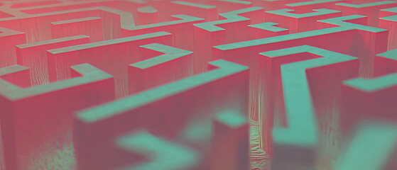 Poster - Complex pathways form an intricate maze in this vibrant abstract backdrop