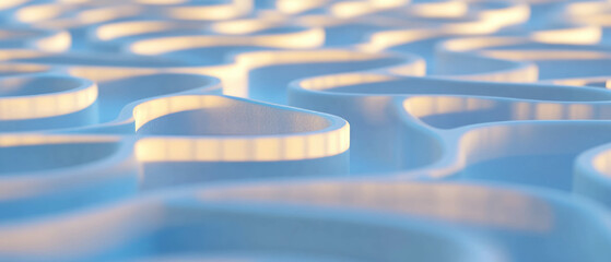 Poster - Exploring intricate 3D abstract mazes and pathways with an empty center space