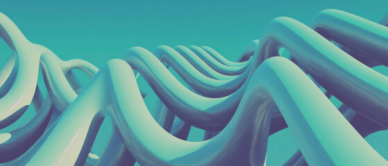 Poster - Intricate pathways and complex structures in a vibrant 3D maze design