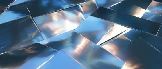 Poster - Exploring modern aesthetics in 3D abstract metal surfaces and polished designs
